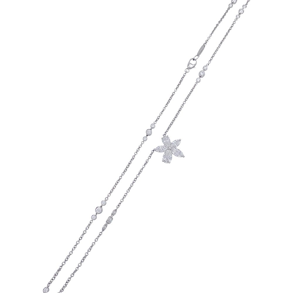 Collier Tiffany & Co., "Victoria, pendentif en corolle de fleur", platine, diamants - Castafiore