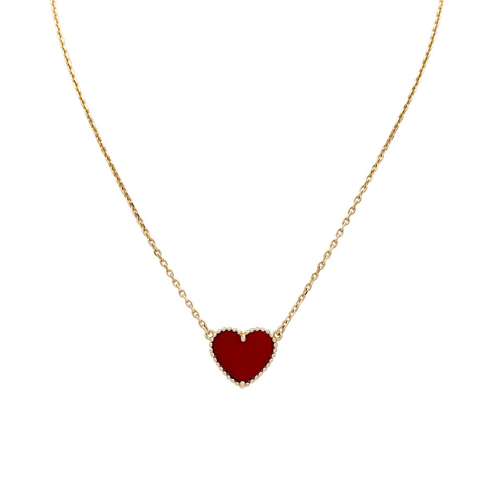 Collier Van Cleef & Arpels, “Lucky Alhambra Coeur”, cornaline - Castafiore