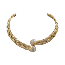 Collier vintage or jaune et diamants - Castafiore