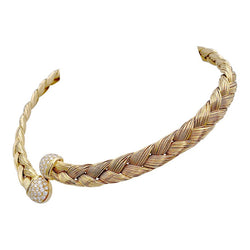 Collier vintage or jaune et diamants - Castafiore