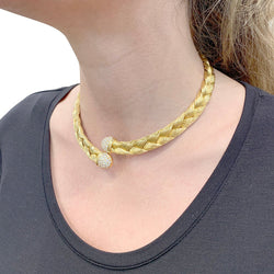 Collier vintage or jaune et diamants - Castafiore