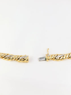 Collier vintage tressé en 2 tons d’or et diamants - Castafiore