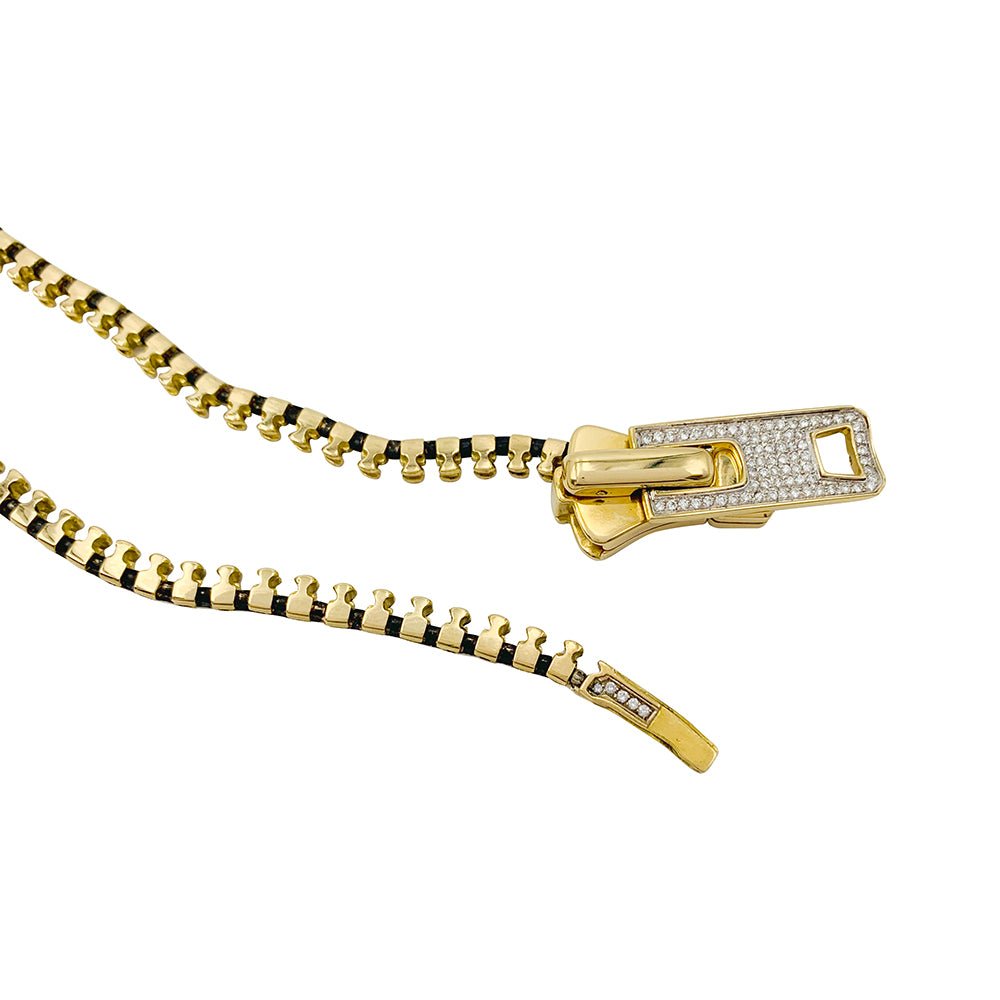 Collier ZIP en or jaune et diamants - Castafiore