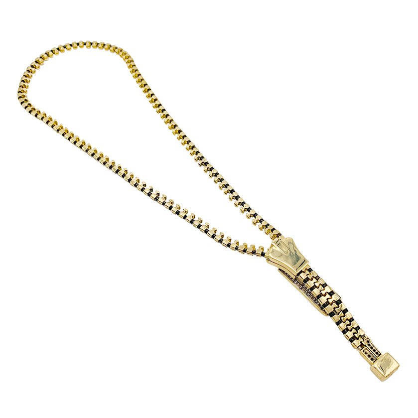 Collier ZIP en or jaune et diamants - Castafiore