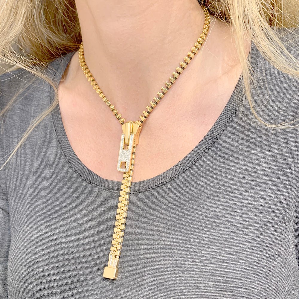 アクセサリー MASU COFFIN ZIPPER NECKLACE SINGLE(GOLD) GOLD AND DIAMOND ZIPPER NECKLACE, | Christie's