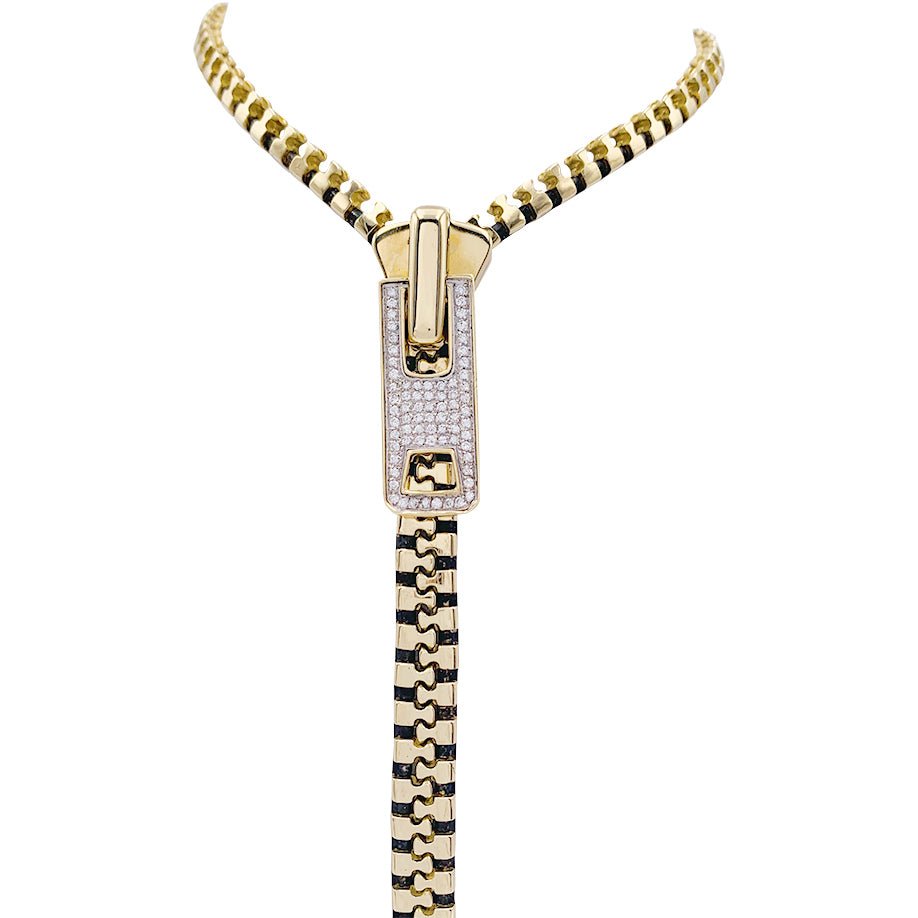 アクセサリー MASU COFFIN ZIPPER NECKLACE SINGLE(GOLD) GOLD AND DIAMOND ZIPPER NECKLACE, | Christie's