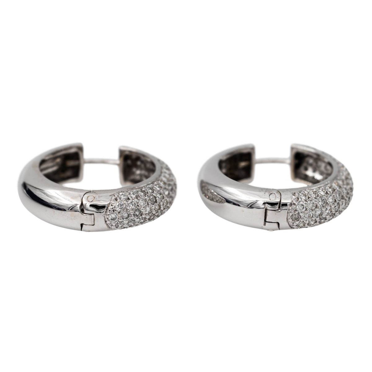 Créoles en or blanc et diamants - Castafiore