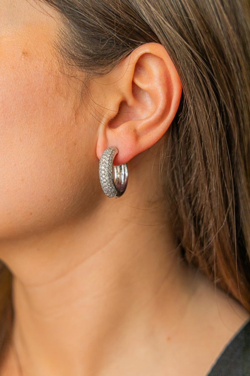 Créoles en or blanc et diamants - Castafiore