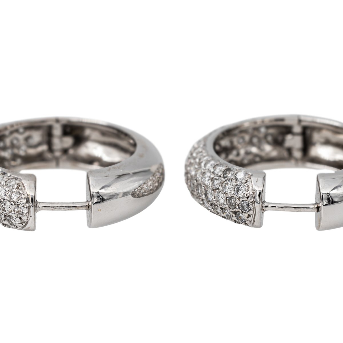 Créoles en or blanc et diamants - Castafiore