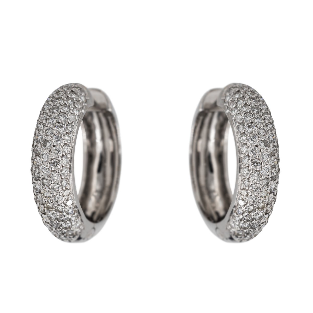 Créoles en or blanc et diamants - Castafiore