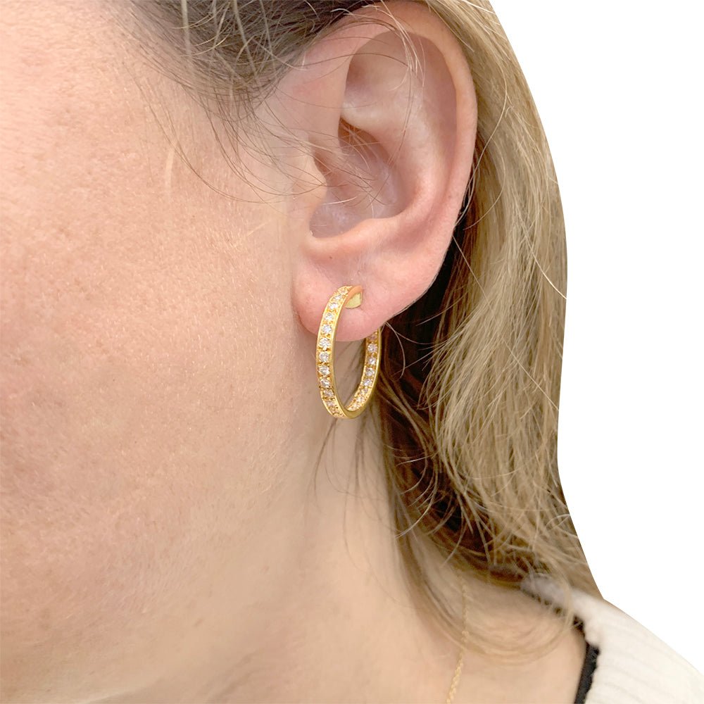 Créoles en or jaune et diamants - Castafiore