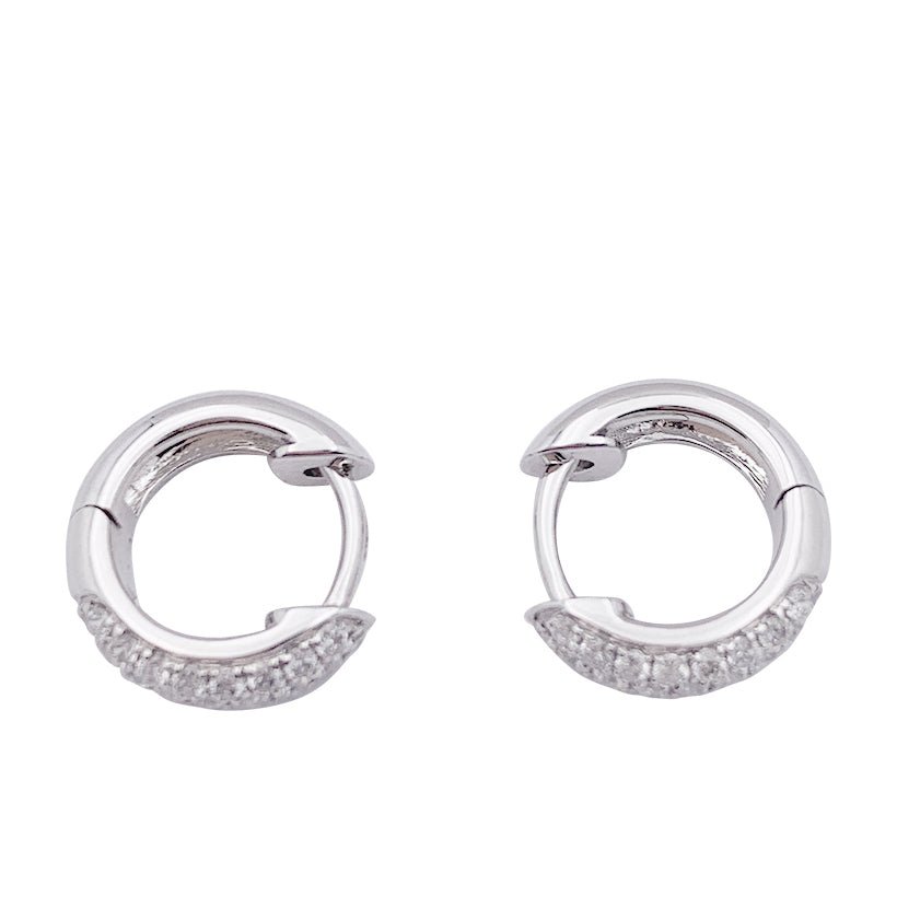 Créoles or blanc et diamants. - Castafiore
