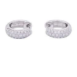 Créoles or blanc et diamants. - Castafiore