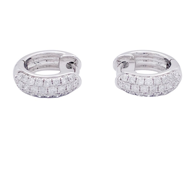 Créoles or blanc et diamants. - Castafiore