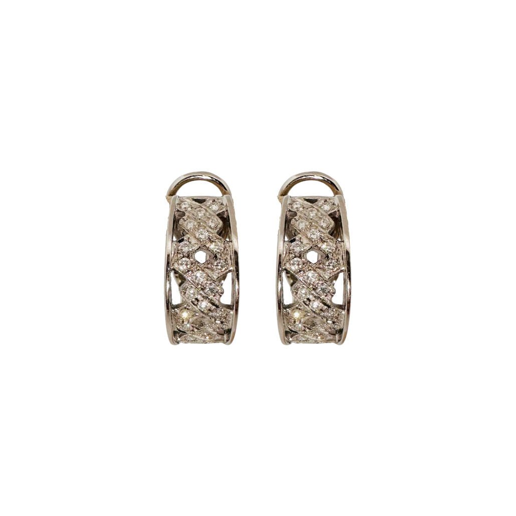 Demi-créoles DE CHIMENTO en or blanc et diamants - Castafiore