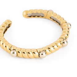 Deux bracelets en or jaune torsadé et perles - Castafiore