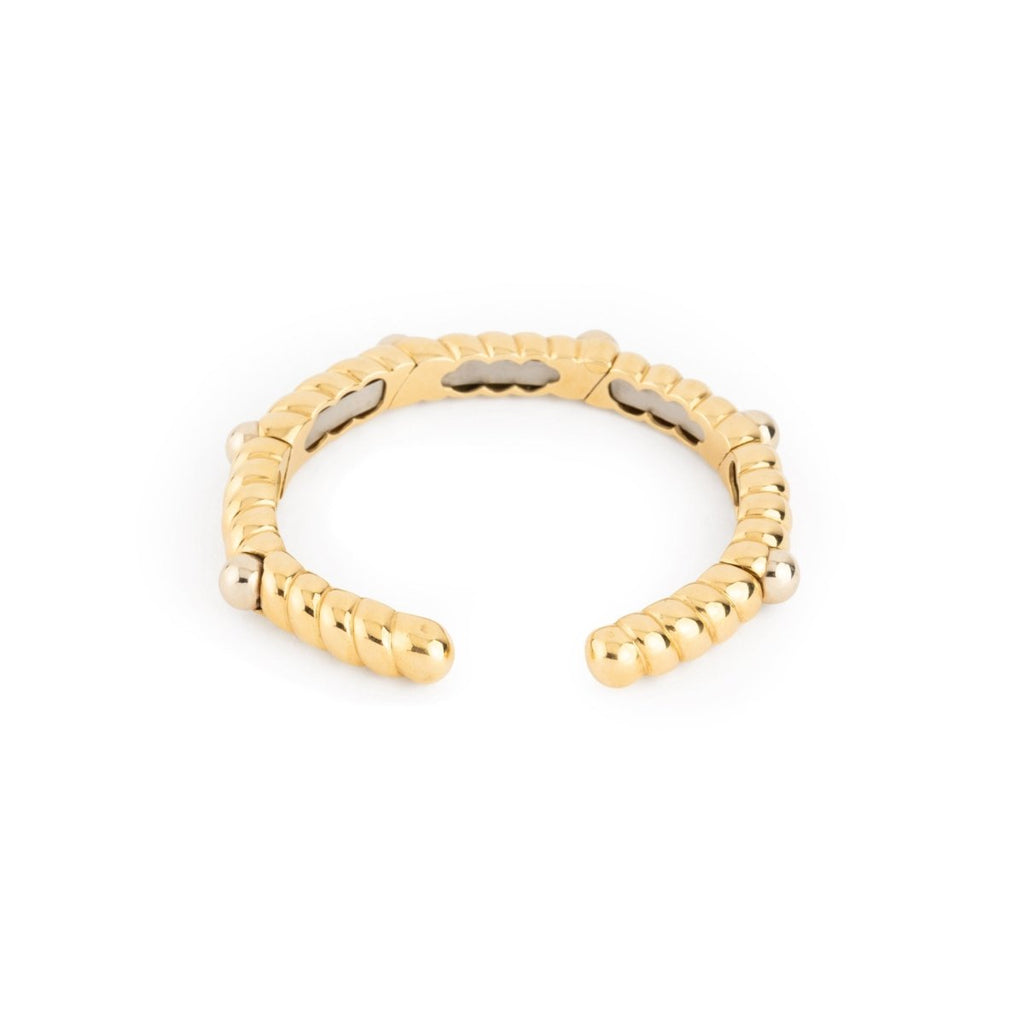 Deux bracelets en or jaune torsadé et perles - Castafiore
