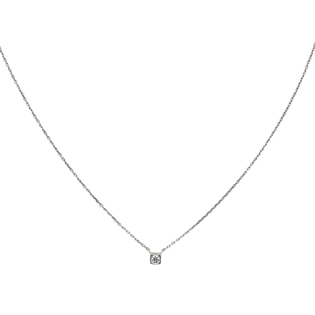 Dinh Van Collier Le Cube Diamant Or blanc Diamant - Castafiore