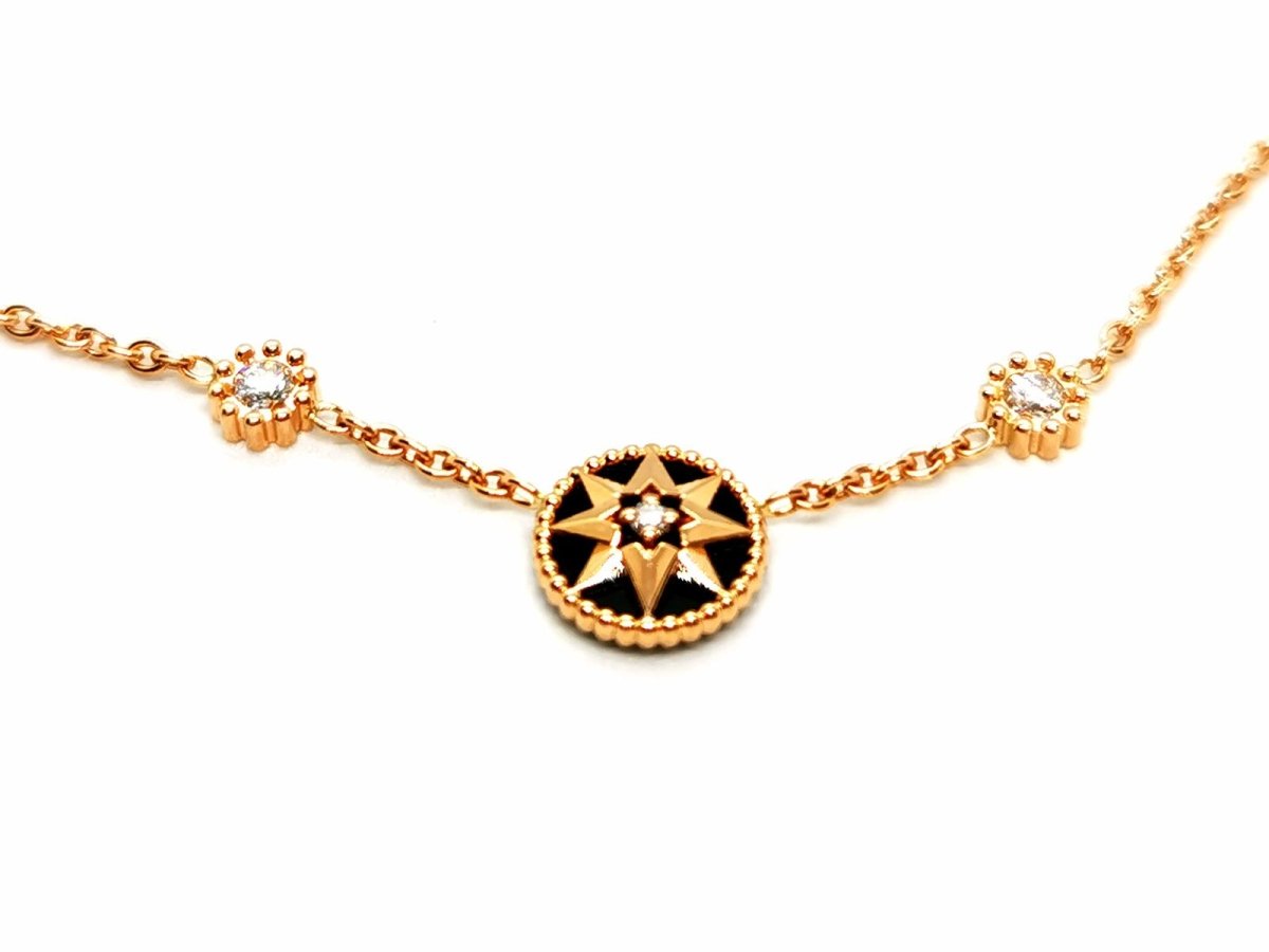 Dior Collier Pendentif Rose des vents Or rose Diamant - Castafiore