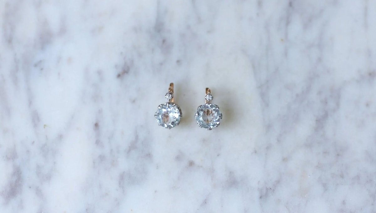 Dormeuses aigue-marine et diamants - Castafiore