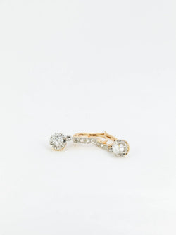 Dormeuses anciennes en or, argent et diamants - Castafiore