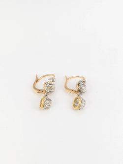 Dormeuses anciennes en or et diamants taillés en rose - Castafiore