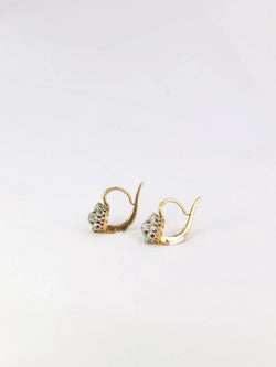 Dormeuses en or et diamants taille ancienne - Castafiore