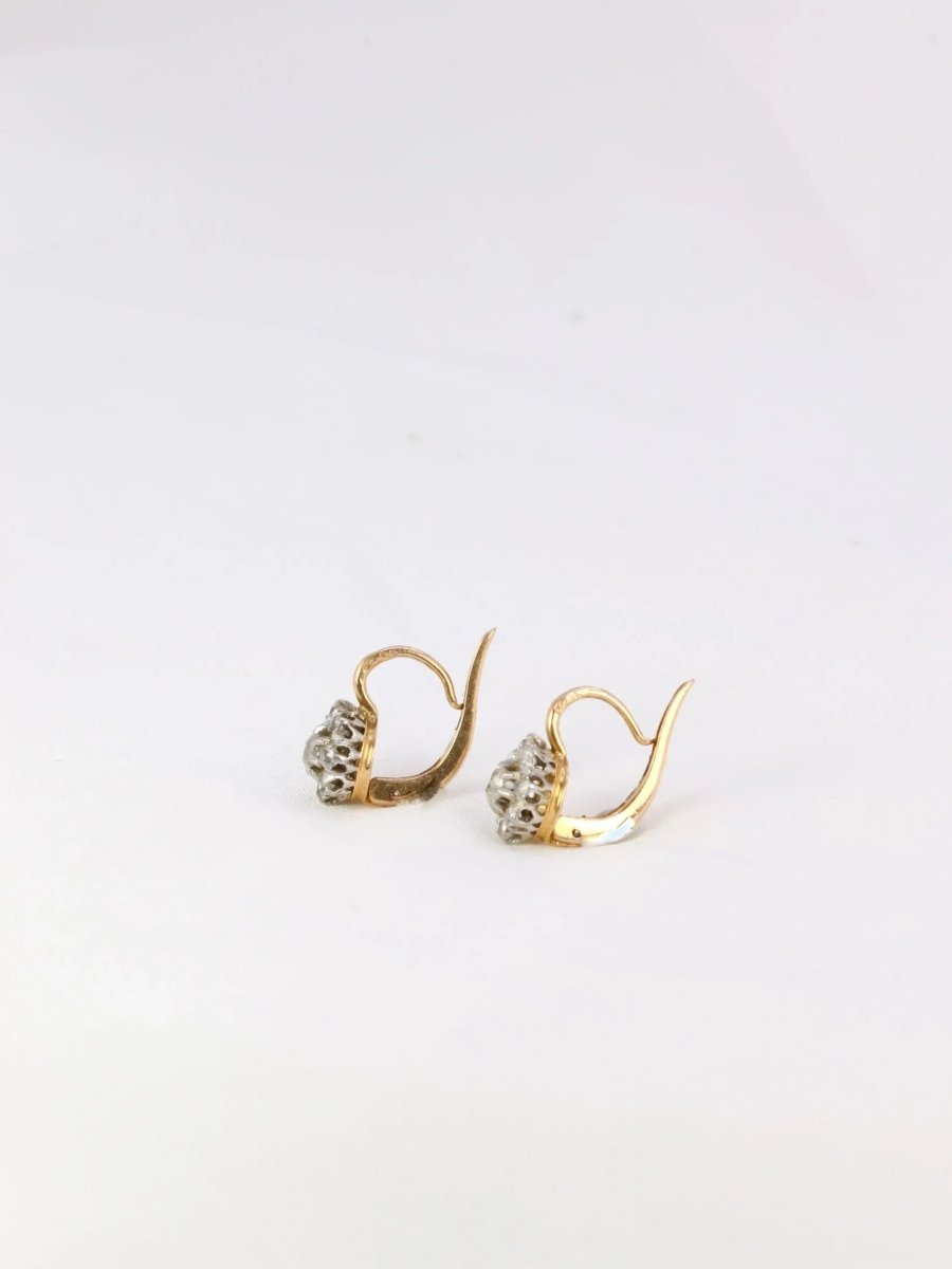 Dormeuses en or et diamants taille ancienne - Castafiore