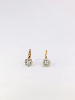 Dormeuses en or et diamants taille ancienne - Castafiore