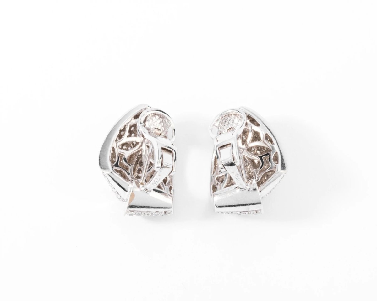 Double créole en or gris et diamant - Castafiore