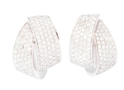 Double créole en or gris et diamant - Castafiore