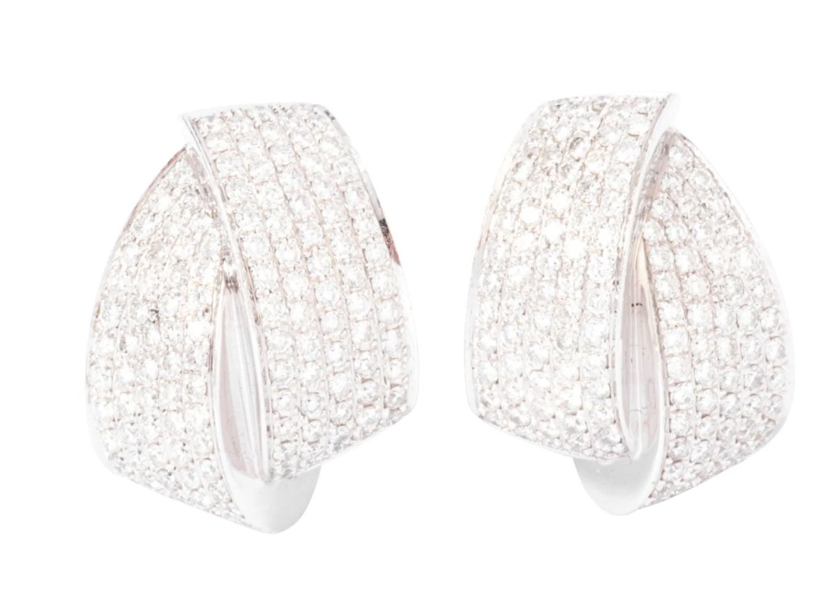 Double créole en or gris et diamant - Castafiore