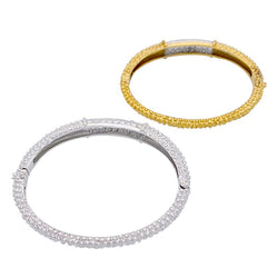 Duo de joncs vintage or jaune et blanc, diamants. - Castafiore