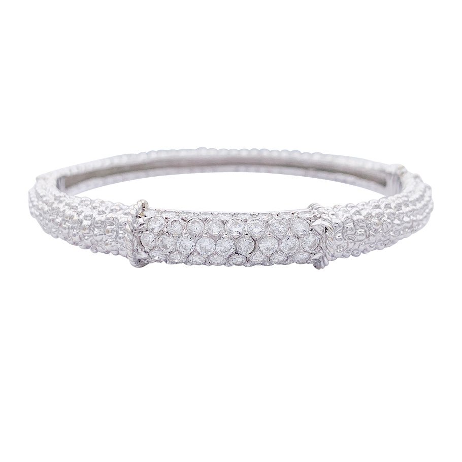 Duo de joncs vintage or jaune et blanc, diamants. - Castafiore
