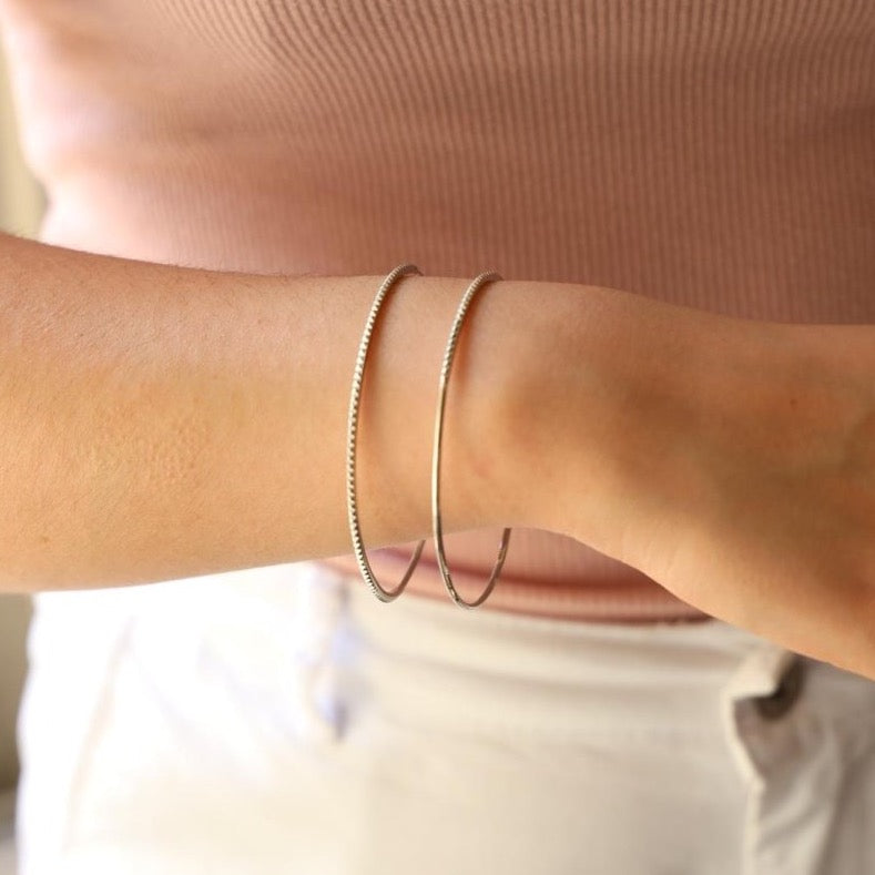 Duos de bracelets Jonc en or blanc - Castafiore