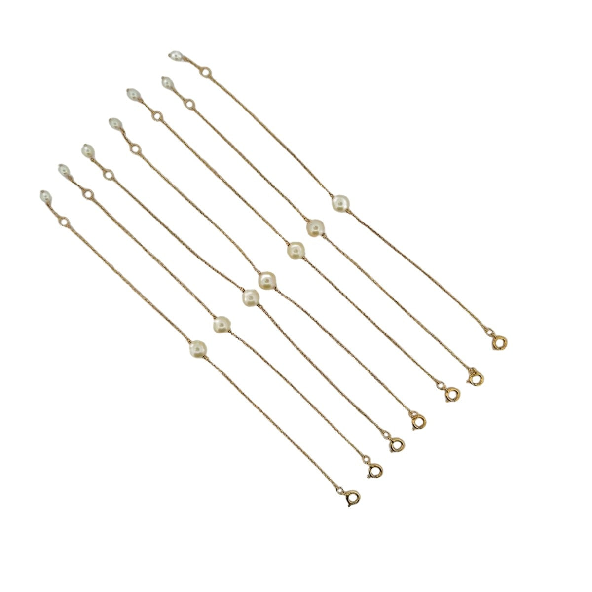 Ensemble de 7 bracelets en or jaune et perle - Castafiore