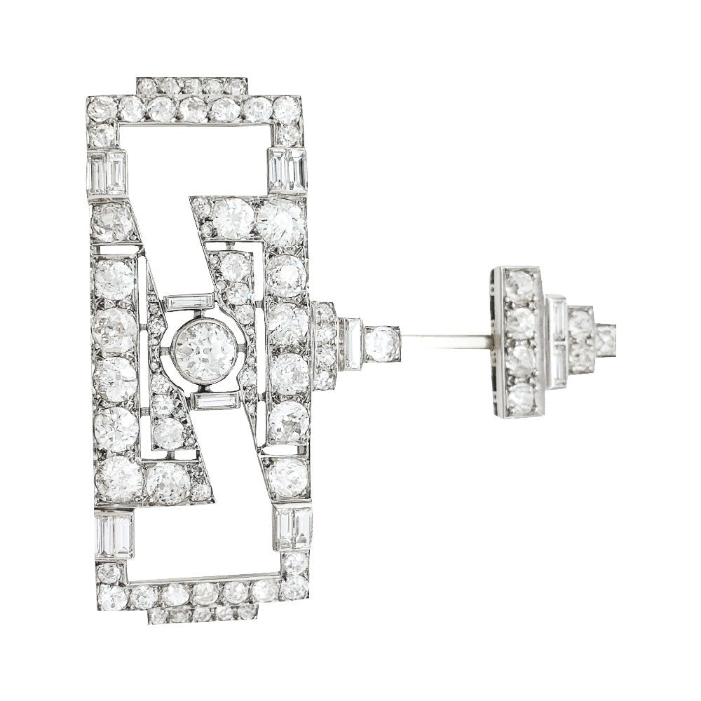 Epingle Art Déco en platine et diamants - Castafiore