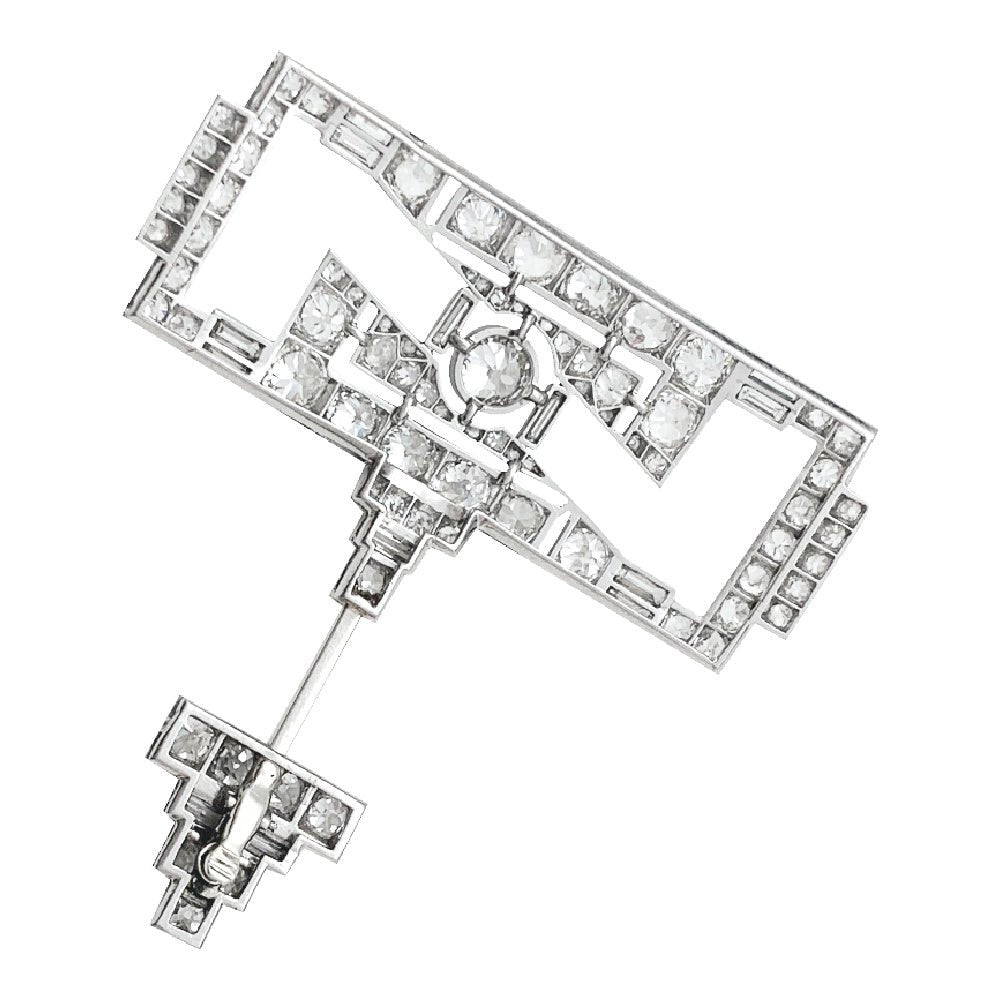 Epingle Art Déco en platine et diamants - Castafiore