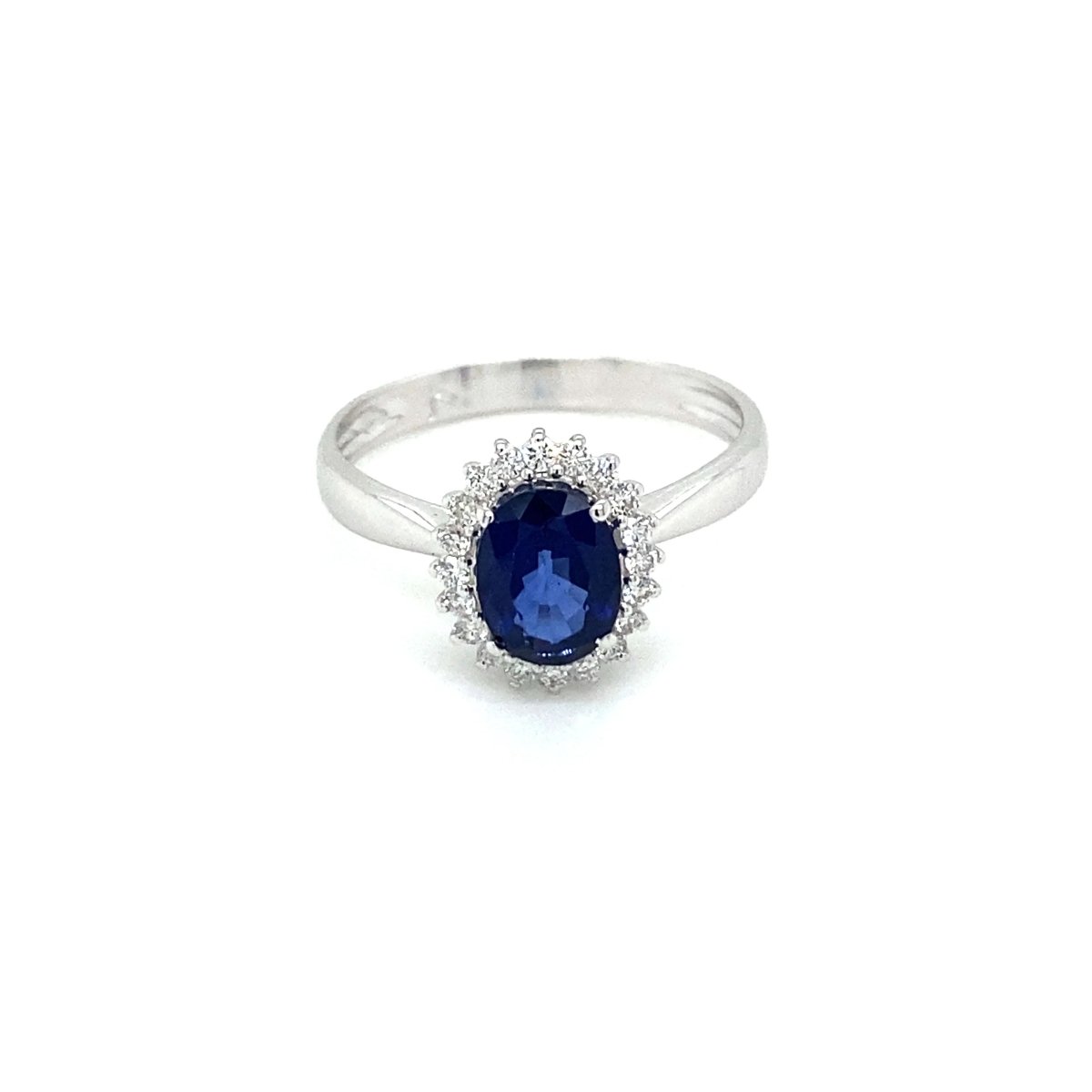 Estate Italian Sapphire Diamond Engagement Ring - Castafiore