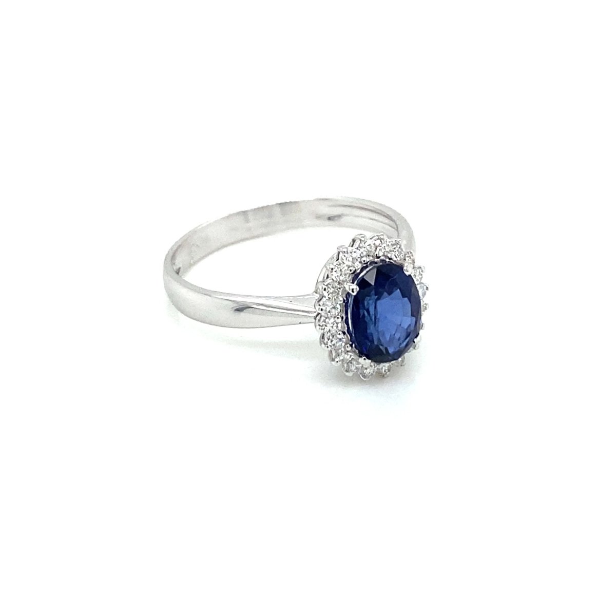 Estate Italian Sapphire Diamond Engagement Ring - Castafiore