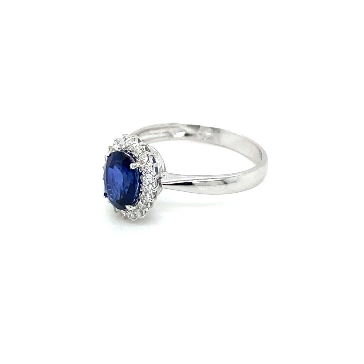 Estate Italian Sapphire Diamond Engagement Ring - Castafiore