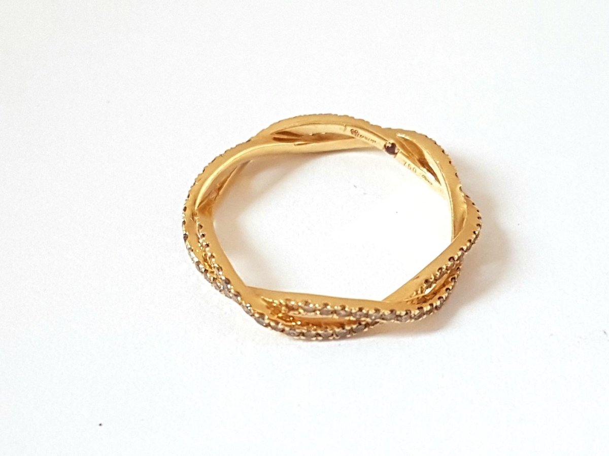 Etername Bague Entrelacs Or jaune Diamant - Castafiore
