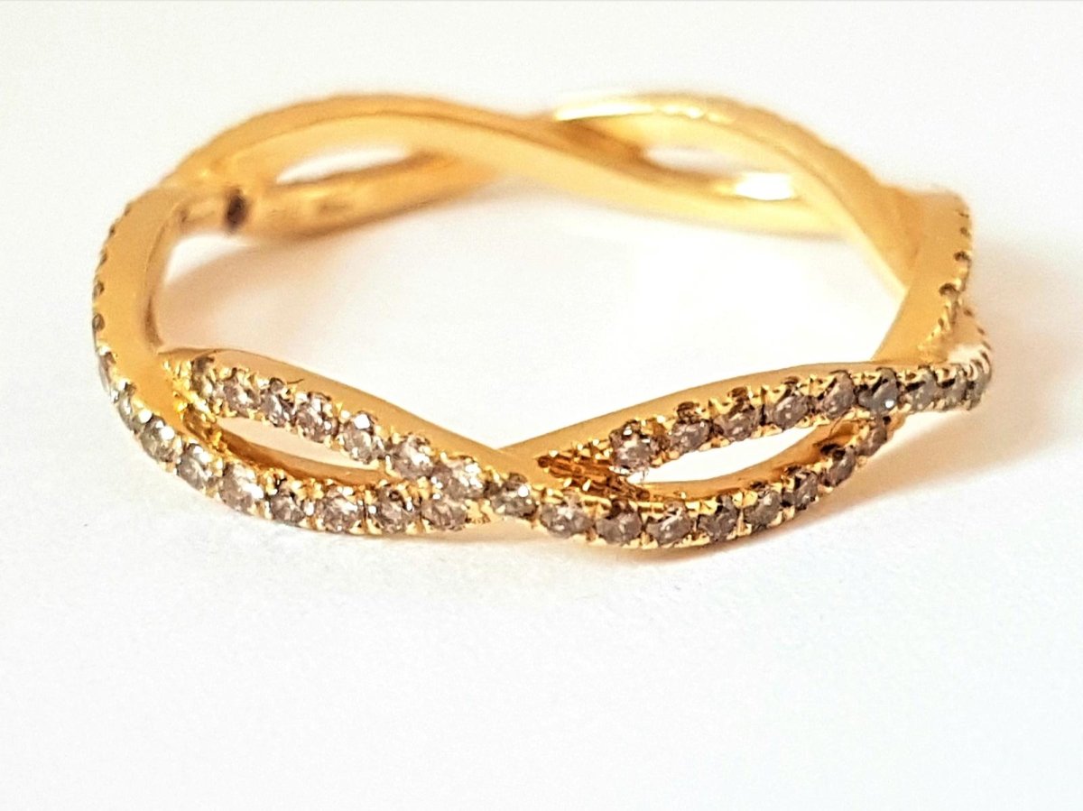Etername Bague Entrelacs Or jaune Diamant - Castafiore