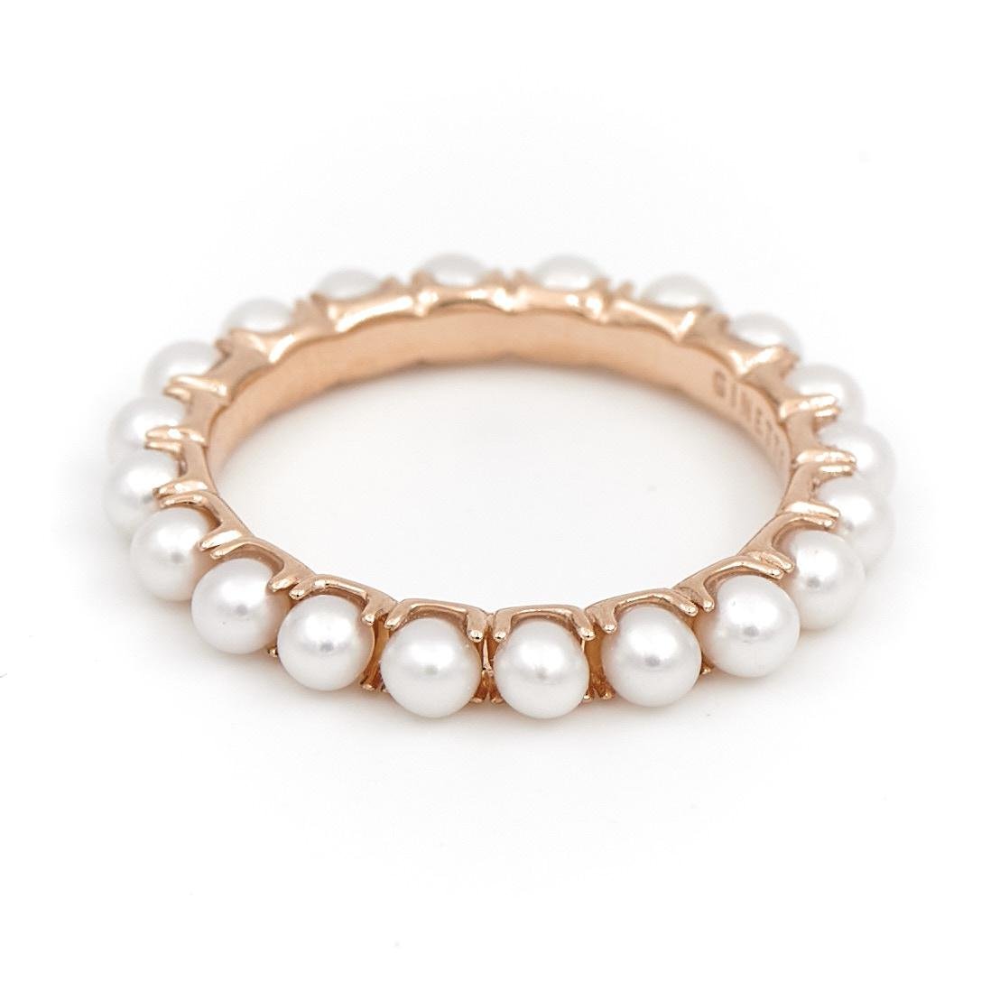 Ginette NY Bague Alliance Maria Or rose Perle - Castafiore