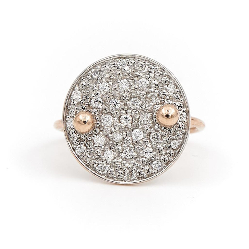 Ginette NY Bague Large Galaxy Or rose Diamant - Castafiore