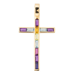 Guy Laroche Pendentif Croix Or jaune Améthyste - Castafiore