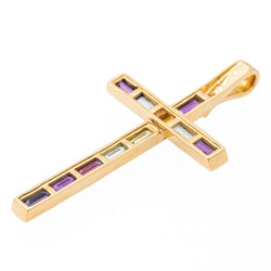 Guy Laroche Pendentif Croix Or jaune Améthyste - Castafiore