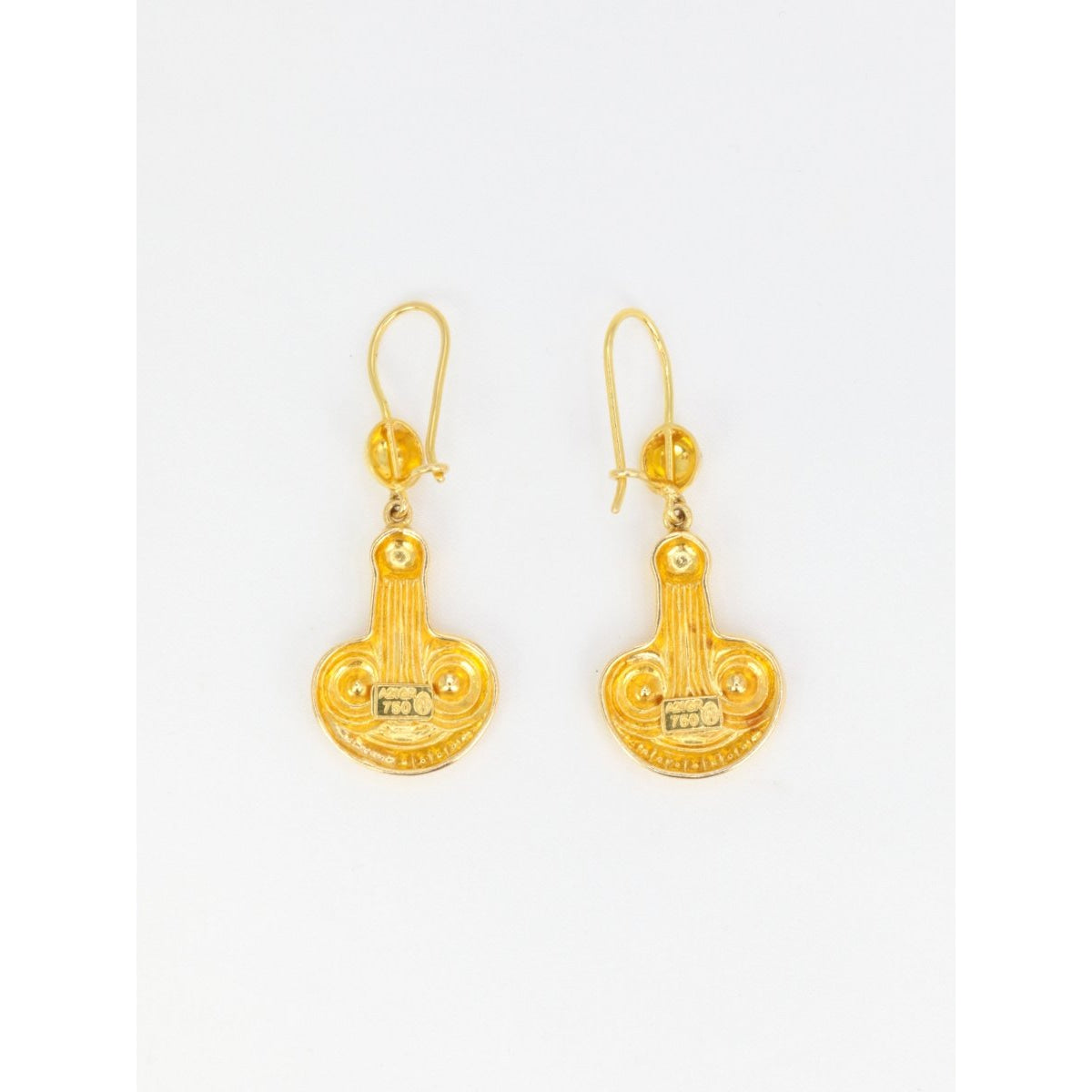 LALAOUNIS - Paire de boucles d’oreilles dormeuses en or jaune - Castafiore