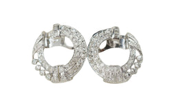 Boucles d'oreilles en or blanc et diamants