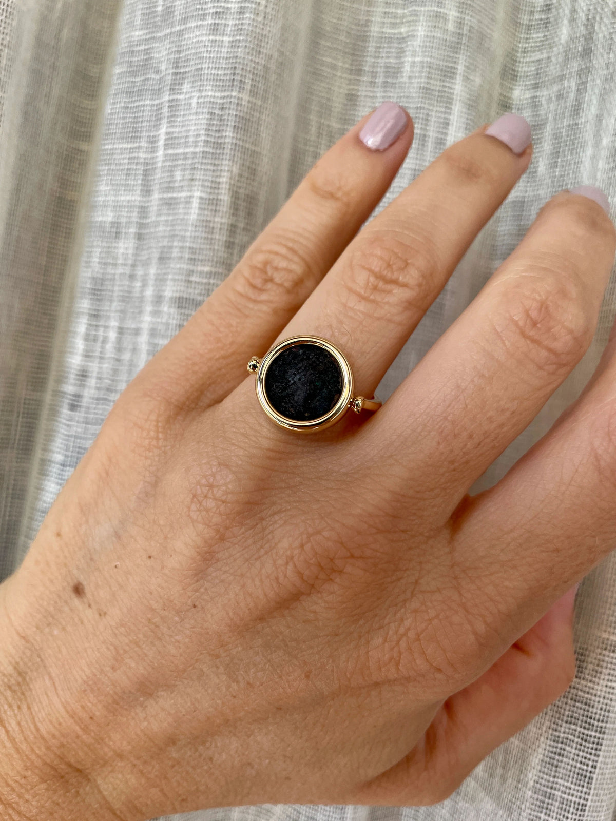 Bulgari Ancient Coin Gold Flip Ring
